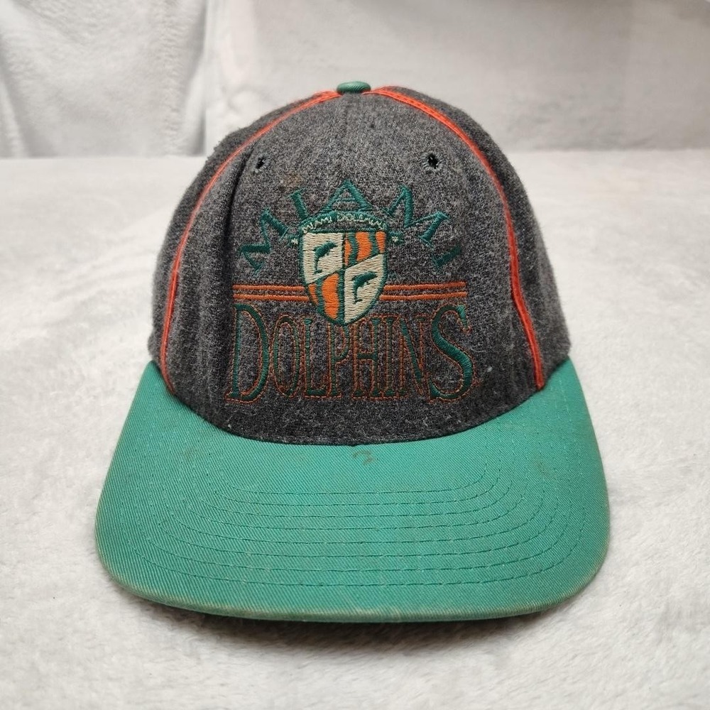 Vintage Miami Dolphins Hat Cap Snap Back Men One Size Gray NFL Football The Game